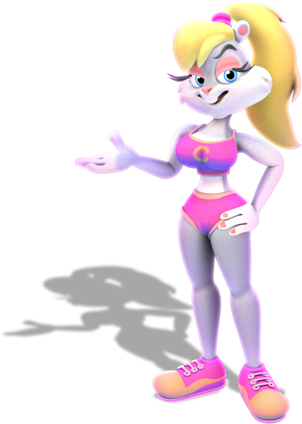 Animated Female Character Pose PNG Image