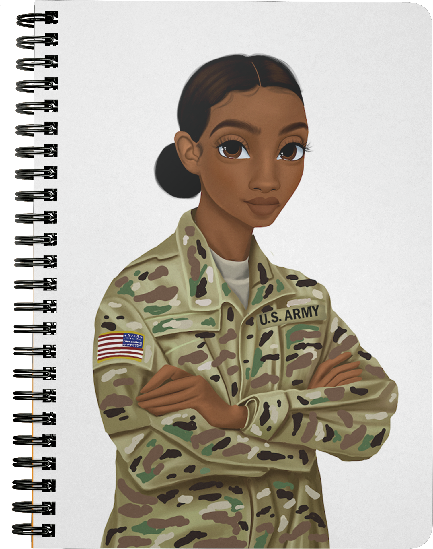 Animated Female Soldier Camouflage Uniform PNG Image