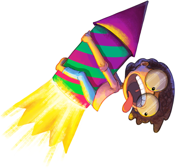 Animated Firework Rocket Ride PNG Image