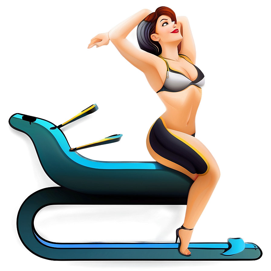 Animated Fitness Enthusiaston Treadmill PNG Image