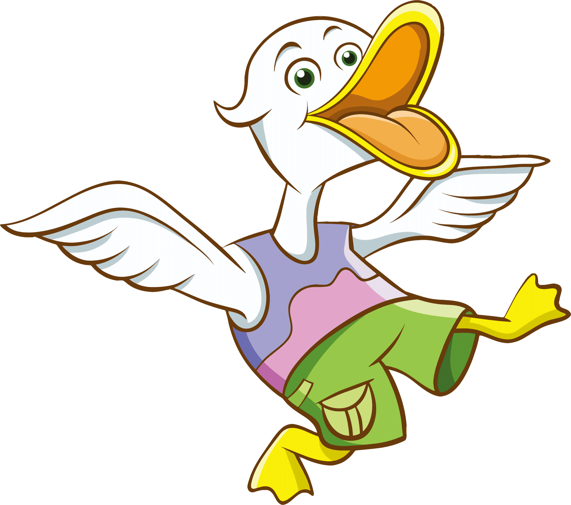 Animated Flying Duck Cartoon PNG Image