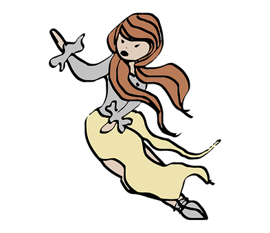 Animated Flying Girl Character PNG Image