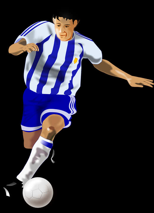 Animated Football Player Dribbling PNG Image