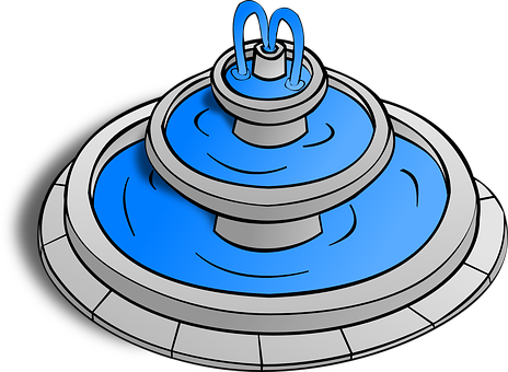 Animated Fountain Graphic PNG Image