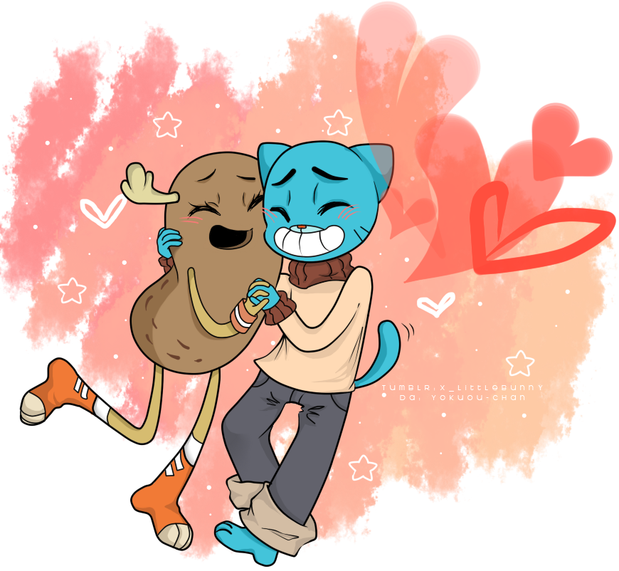 Animated Friends Embrace PNG Image