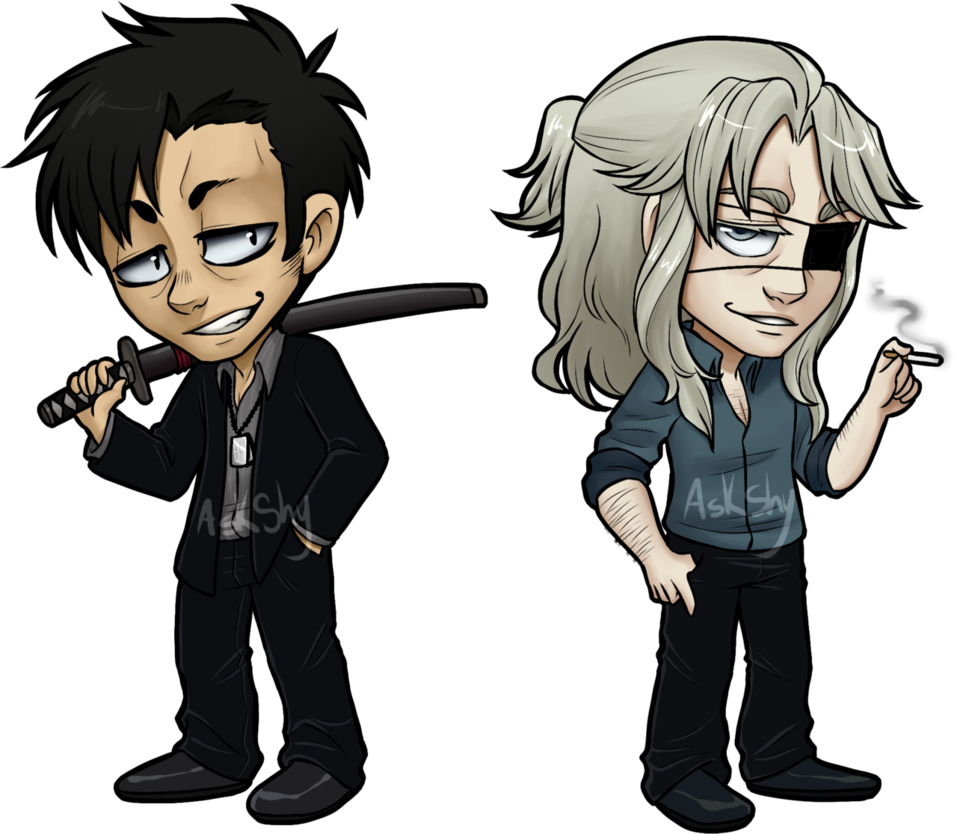 Animated Gangster Duo Cartoon PNG Image