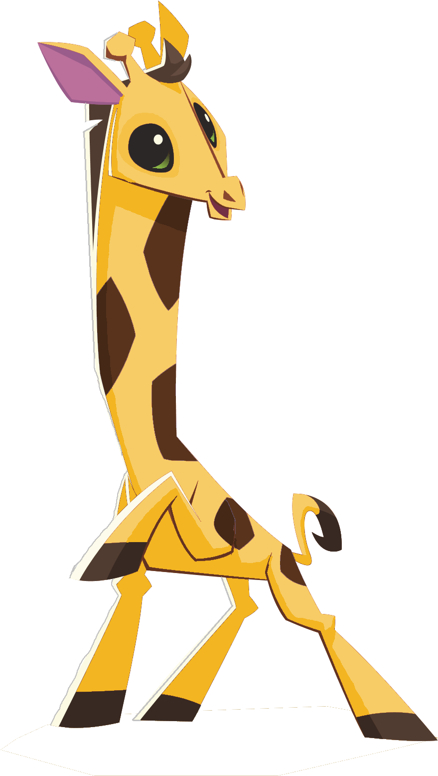 Animated Giraffe Character Sitting PNG Image