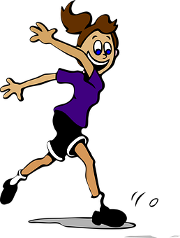 Animated Girl Playing Soccer PNG Image