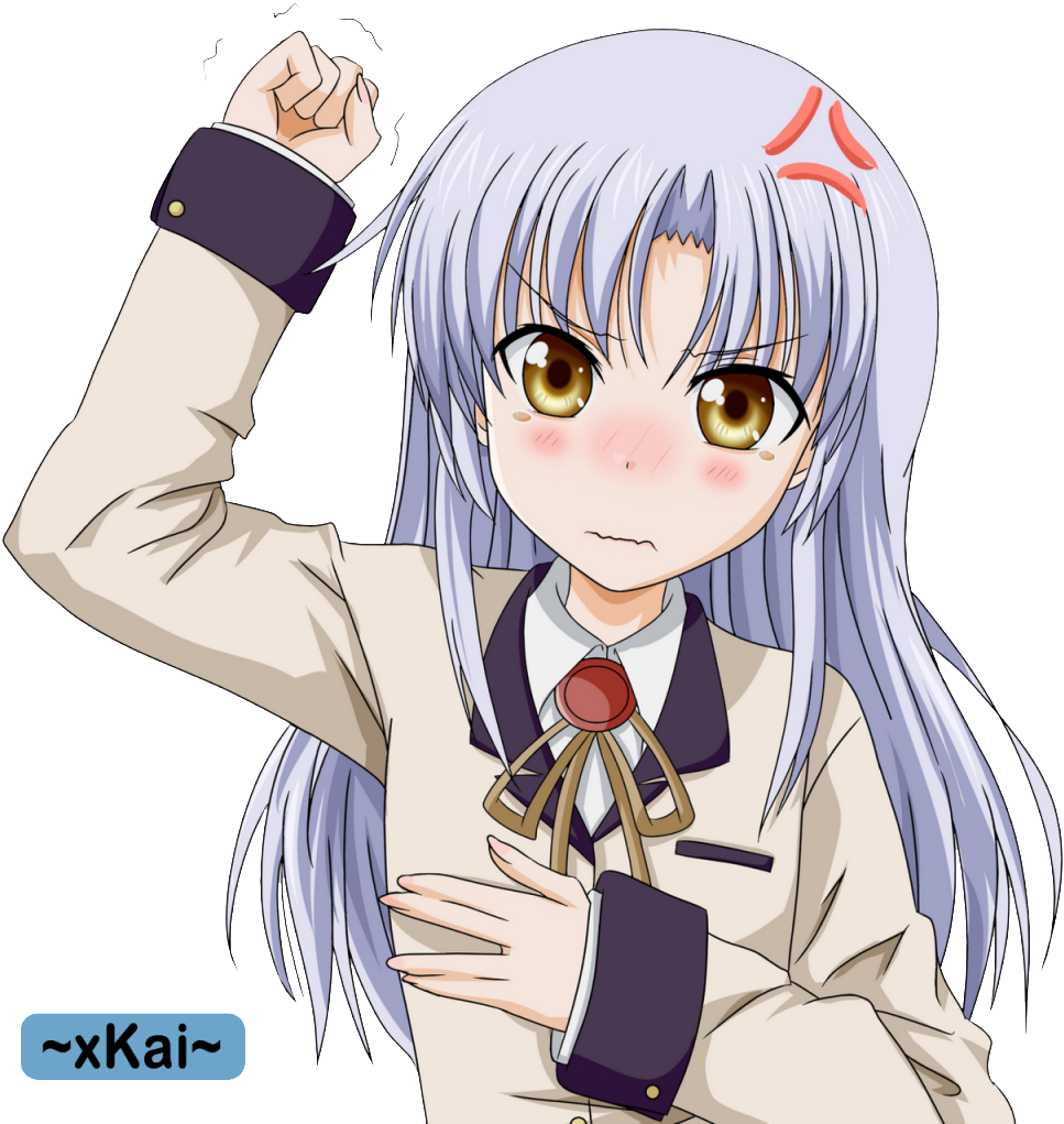 Animated Girl Raising Fist PNG Image