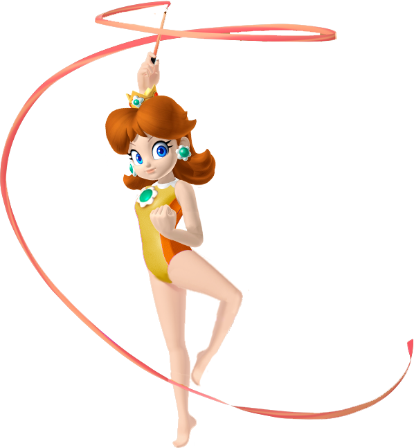 Animated Girl Rhythmic Gymnastics Ribbon Dance PNG Image