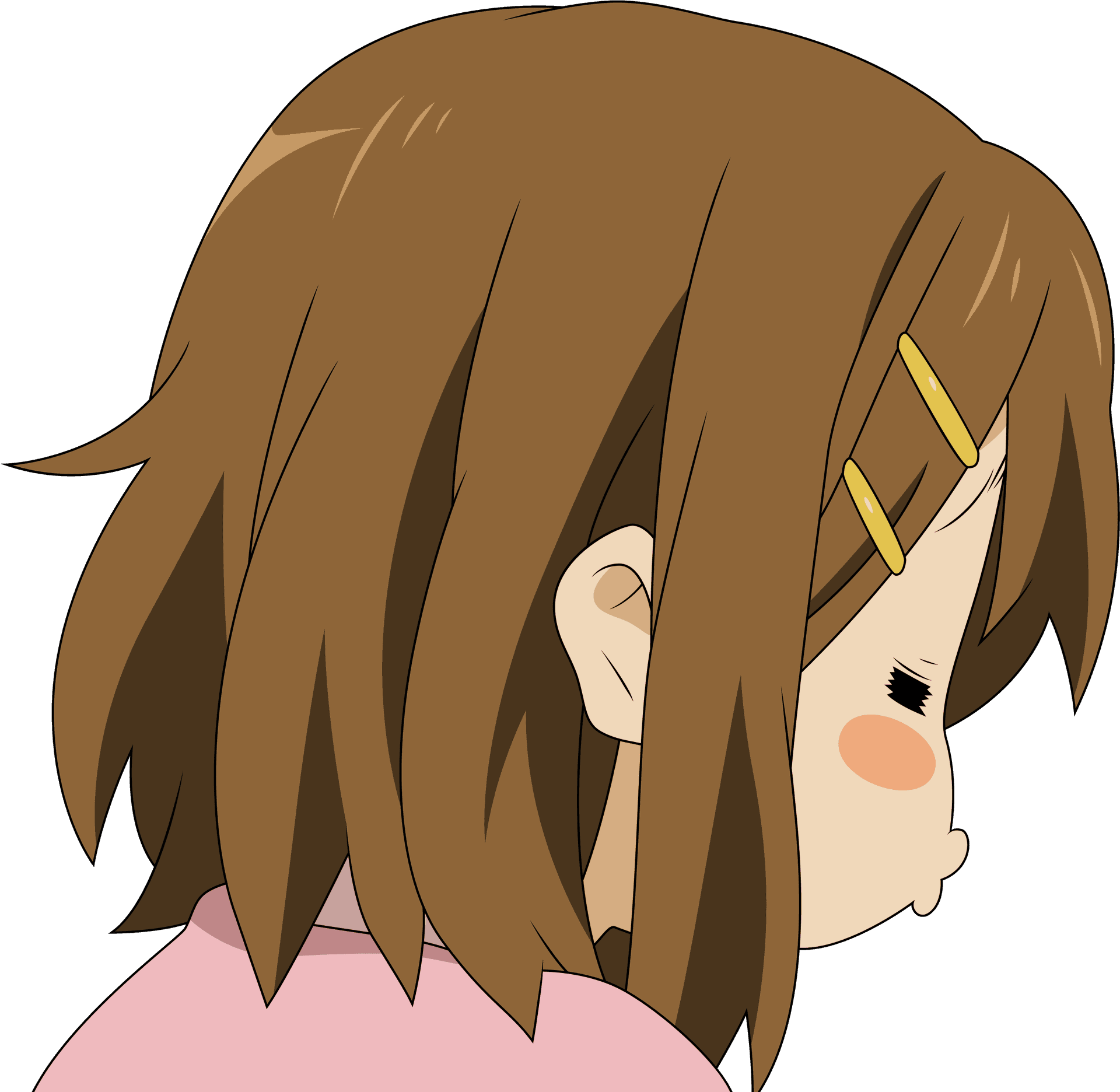 Animated Girl Side Profile PNG Image