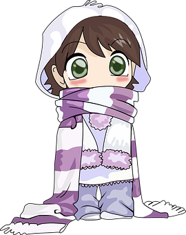 Animated Girlin Winter Clothes PNG Image