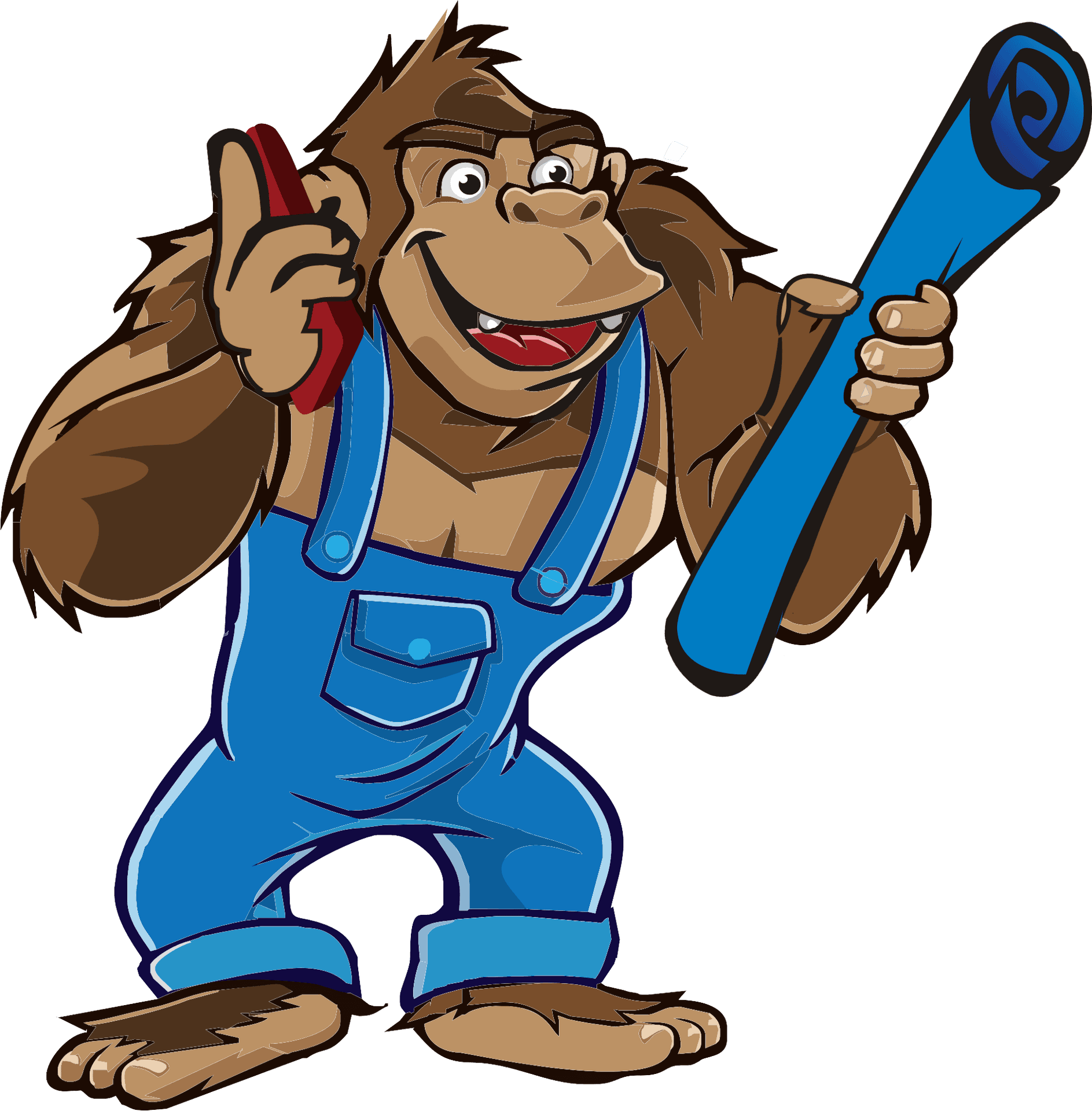 Animated Gorilla With Blueprint PNG Image