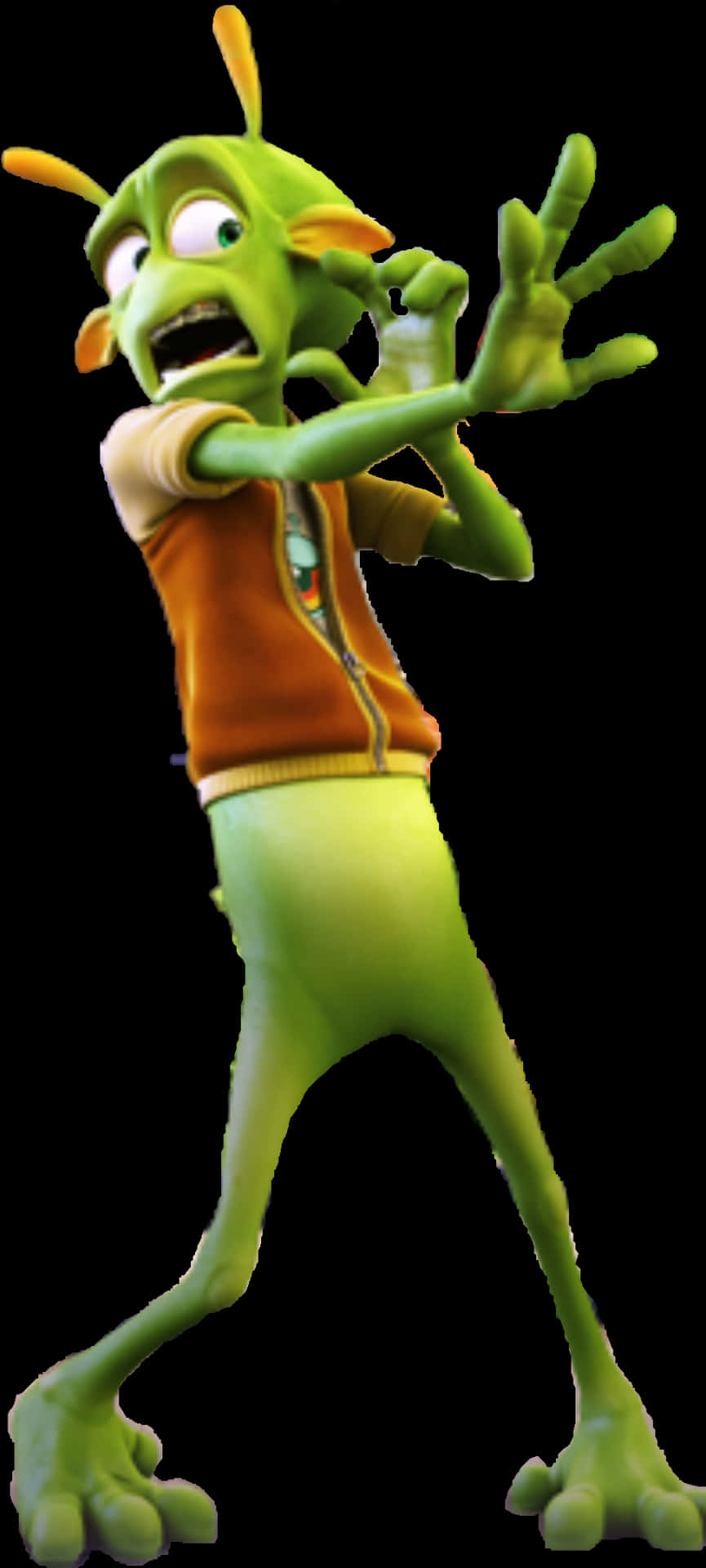 Animated Green Alien Character PNG Image