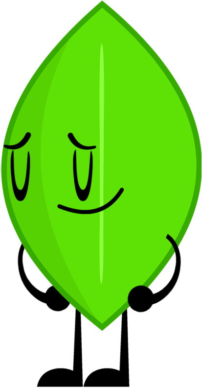 Animated Green Leaf Character PNG Image