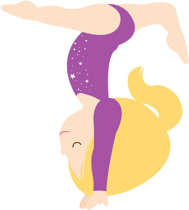 Animated Gymnast Handstand Practice PNG Image