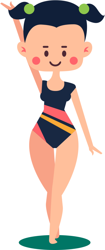 Animated Gymnast Pose PNG Image