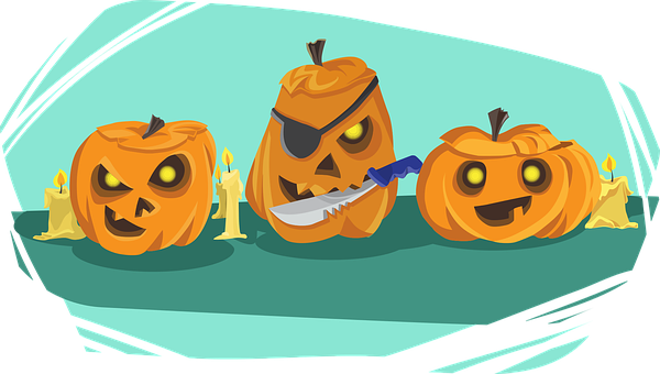 Animated Halloween Pumpkinsand Candles PNG Image