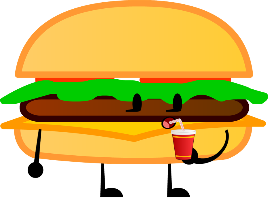 Animated Hamburger Character PNG Image