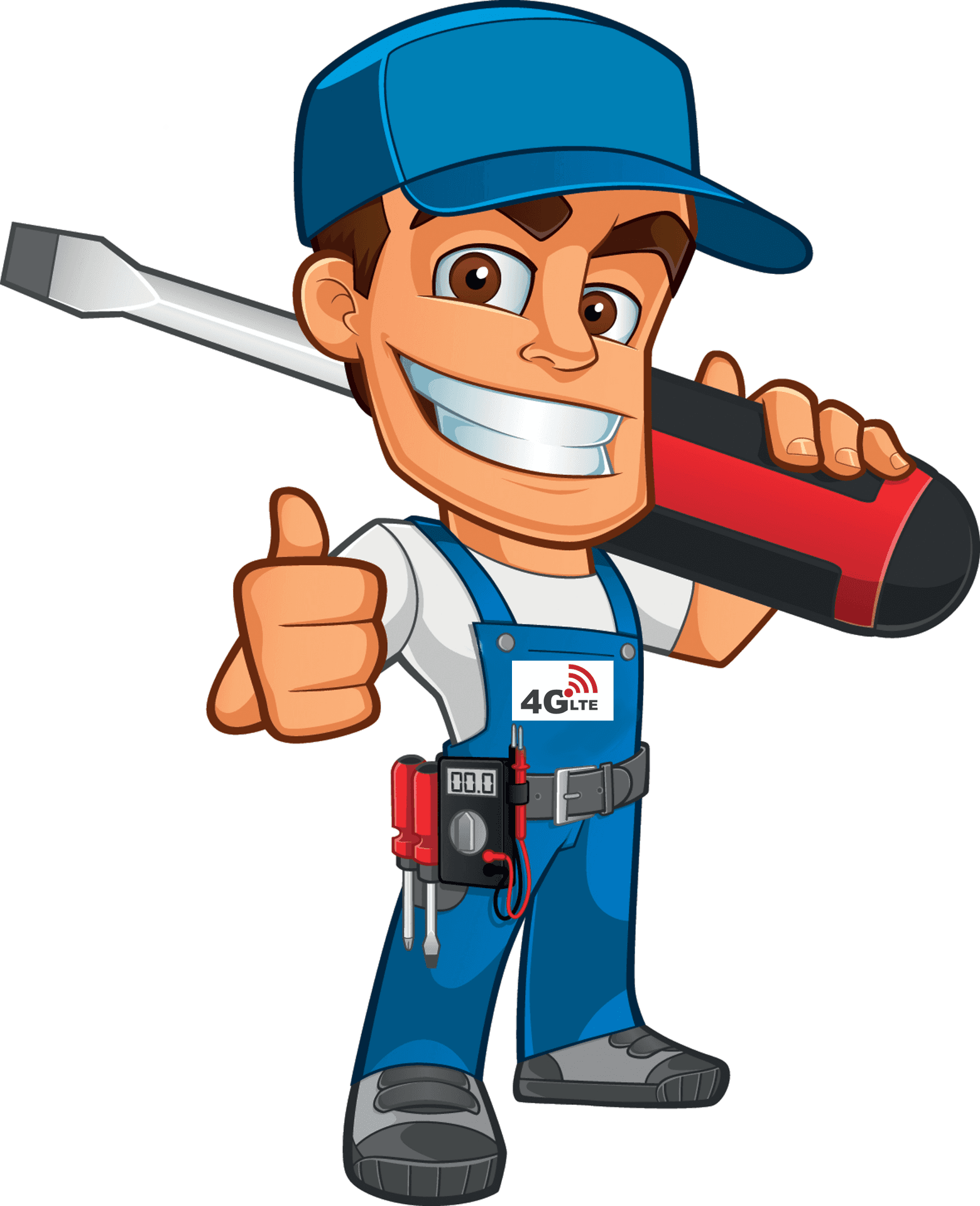 Animated Handyman Thumbs Up PNG Image