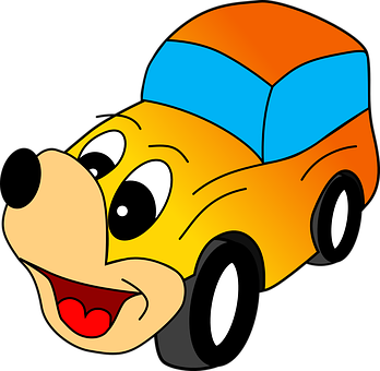 Animated Happy Car Cartoon PNG Image