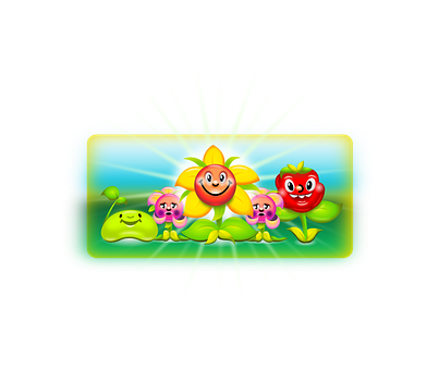 Animated Happy Plantsand Sun PNG Image