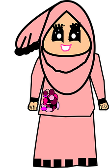 Animated Hijab Character PNG Image