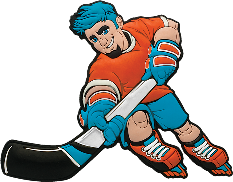 Animated Hockey Player Action Pose PNG Image