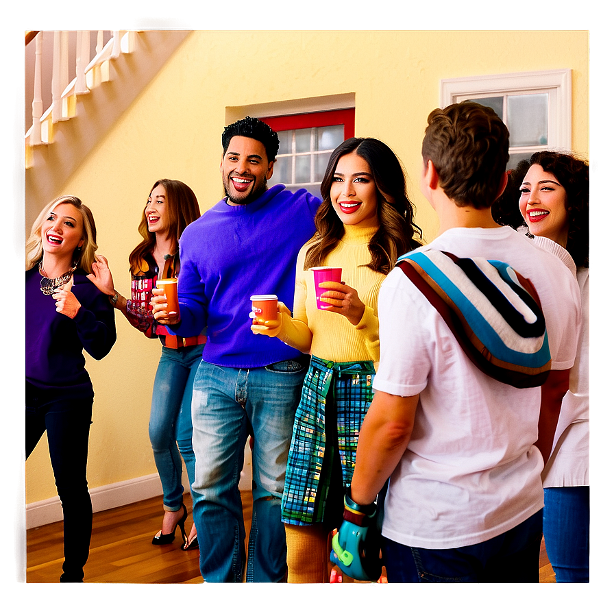 Animated House Party Fun Png Krr PNG Image