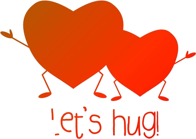 Animated Hugging Hearts PNG Image