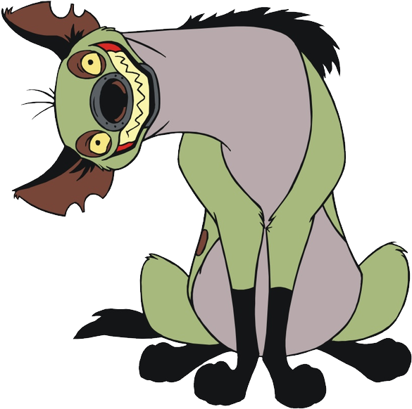 Animated Hyena Character Sitting PNG Image