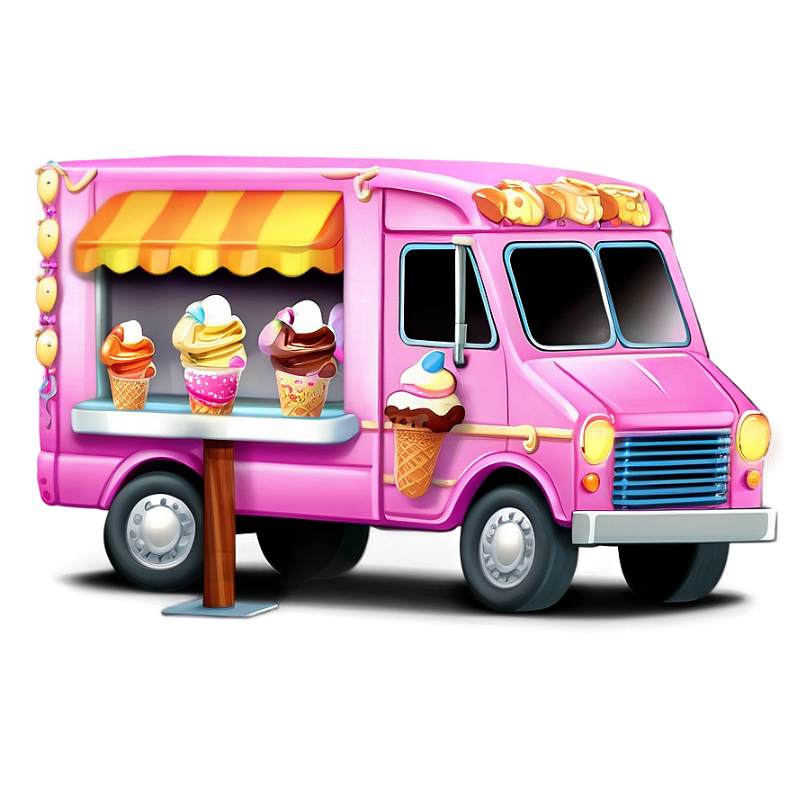 Animated Ice Cream Truck Scene Png Emn PNG Image