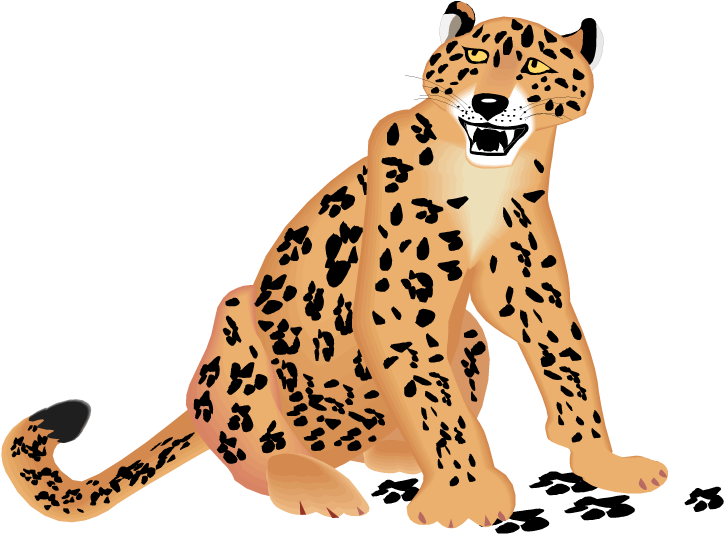 Animated Jaguar Sitting Pose PNG Image