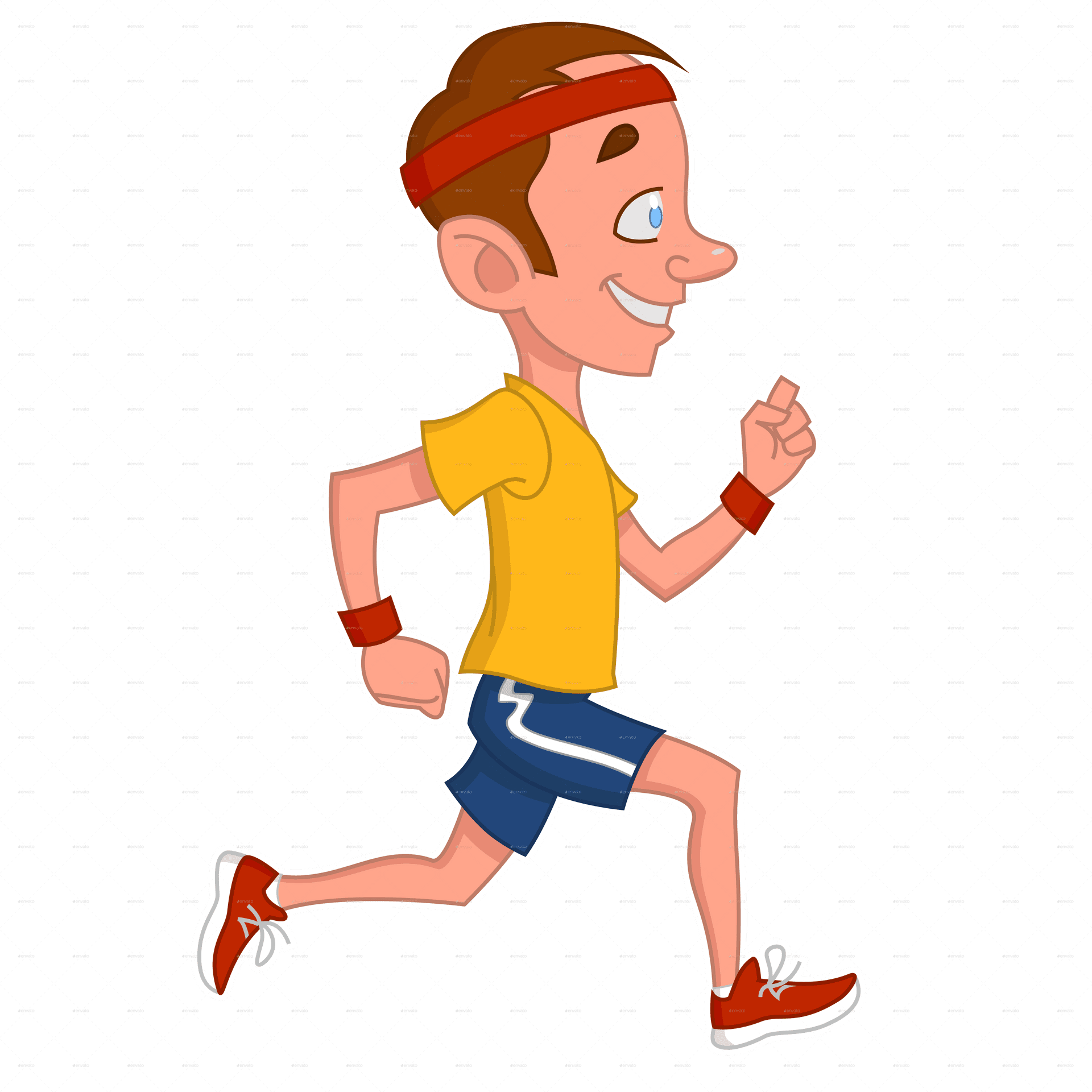 Animated Jogging Man Illustration PNG Image