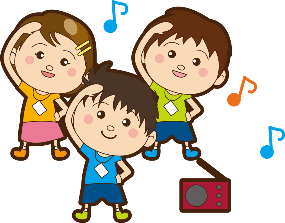 Animated Kids Aerobics Class PNG Image