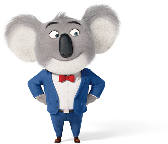 Animated Koala Characterin Blue Suit PNG Image