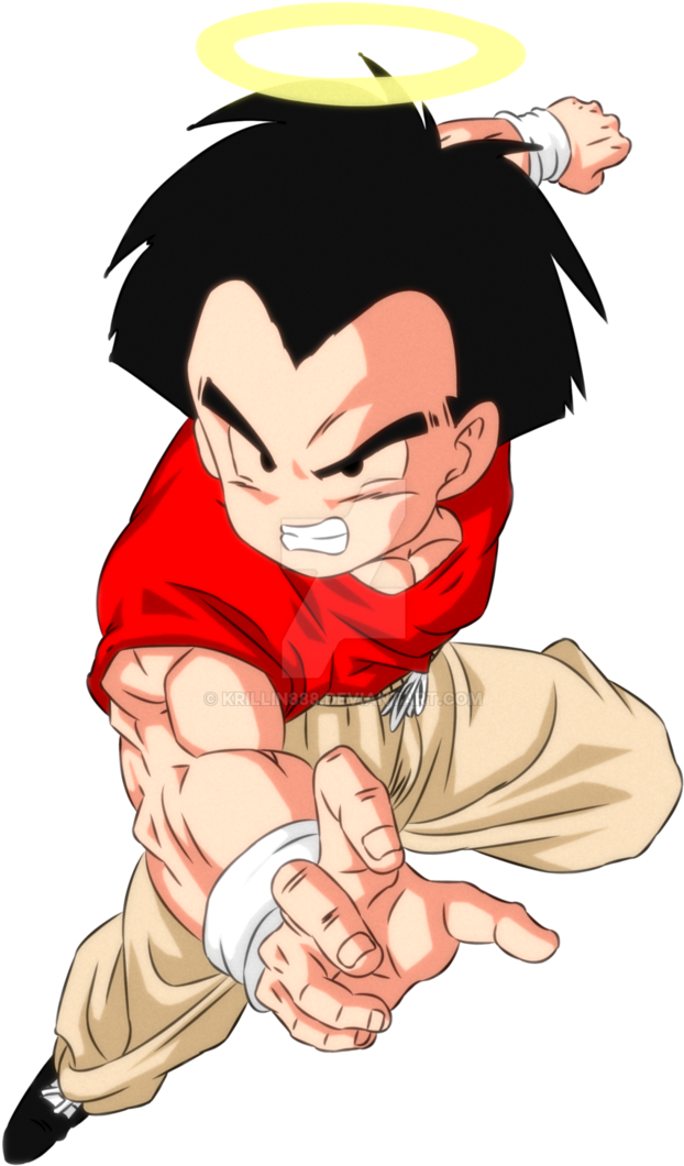 Animated Krillin Action Pose PNG Image