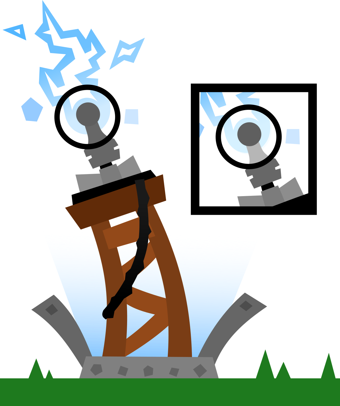 Animated Lightning Tower Destruction PNG Image