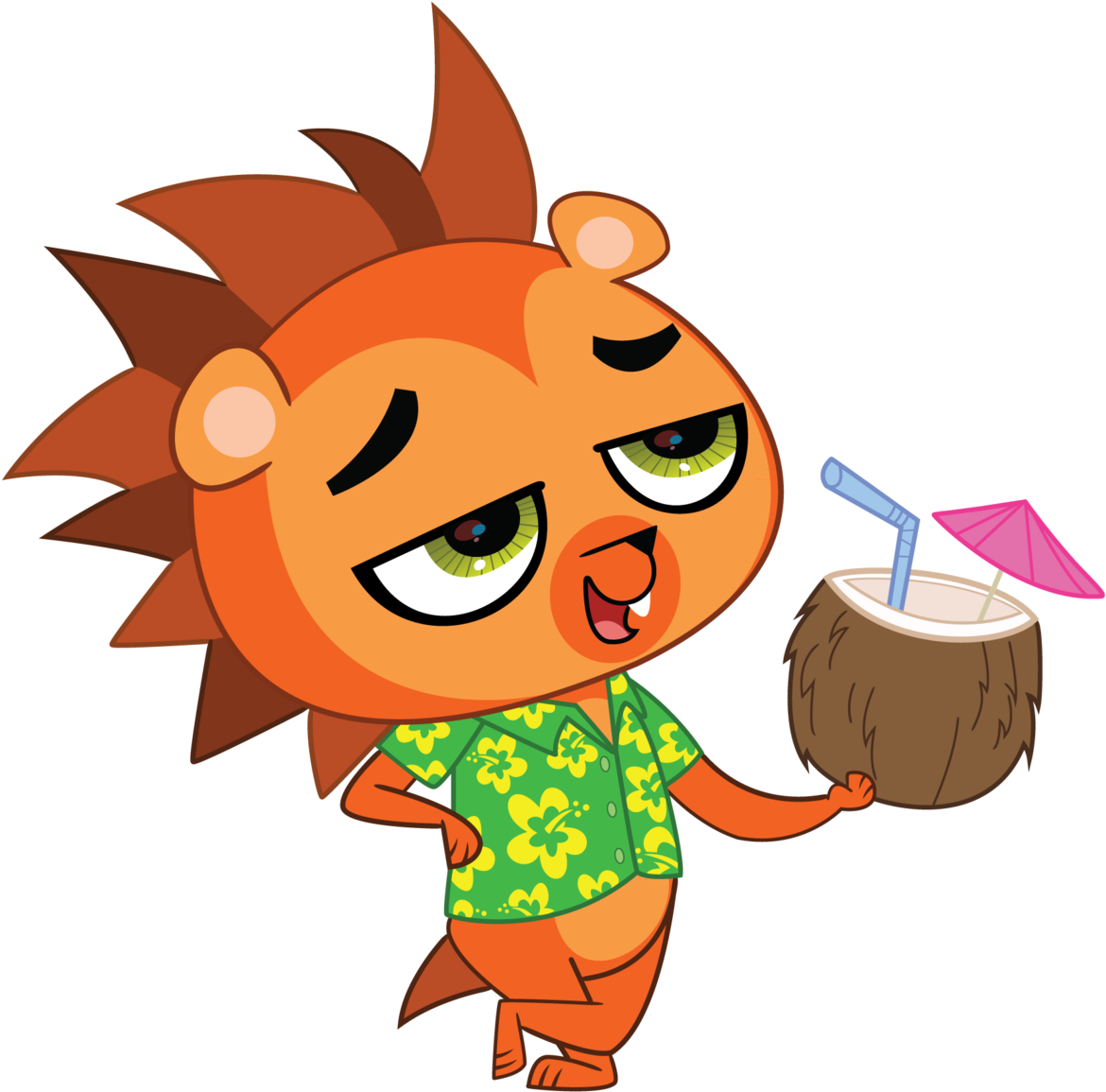 Animated Lion Cub Vacation PNG Image