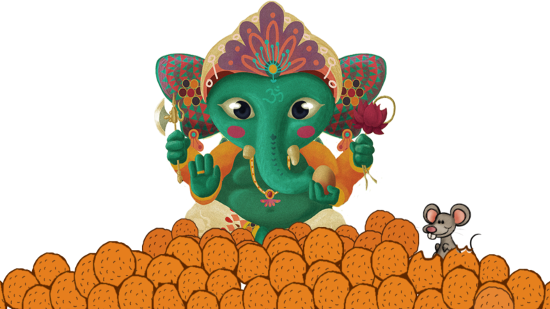 Animated Lord Ganeshand Mouse PNG Image