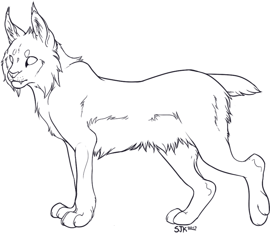 Animated Lynx Lineart PNG Image