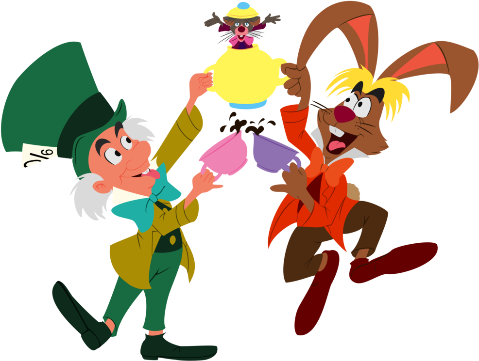 Animated Mad Hatterand March Hare PNG Image