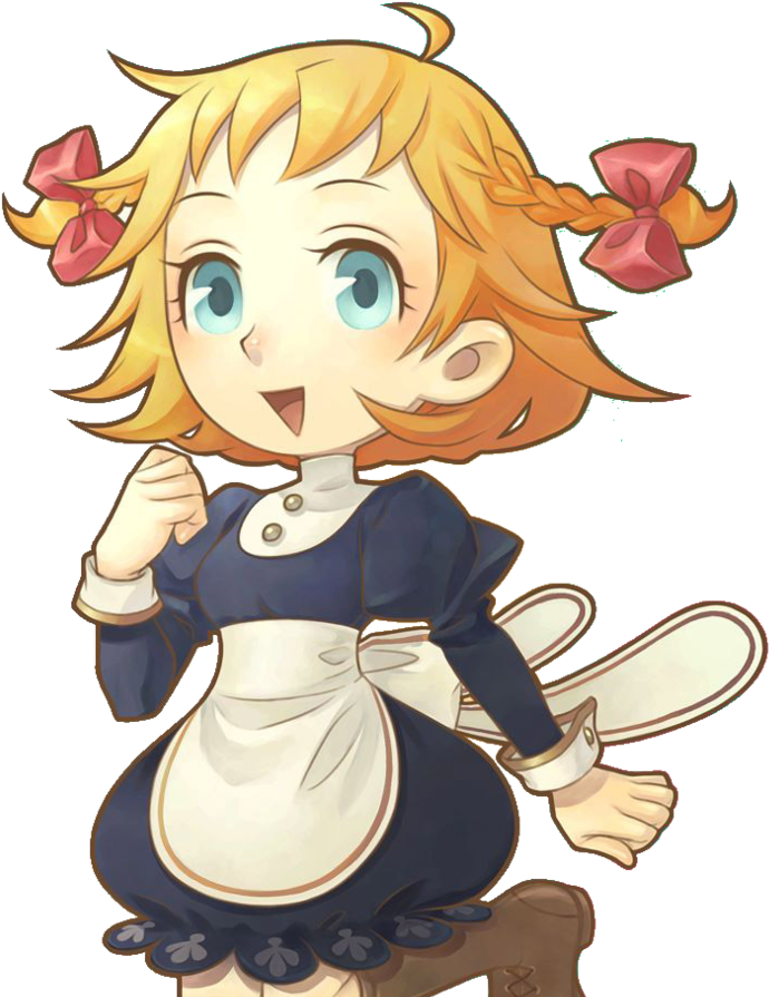 Animated Maid Girl Celebration PNG Image