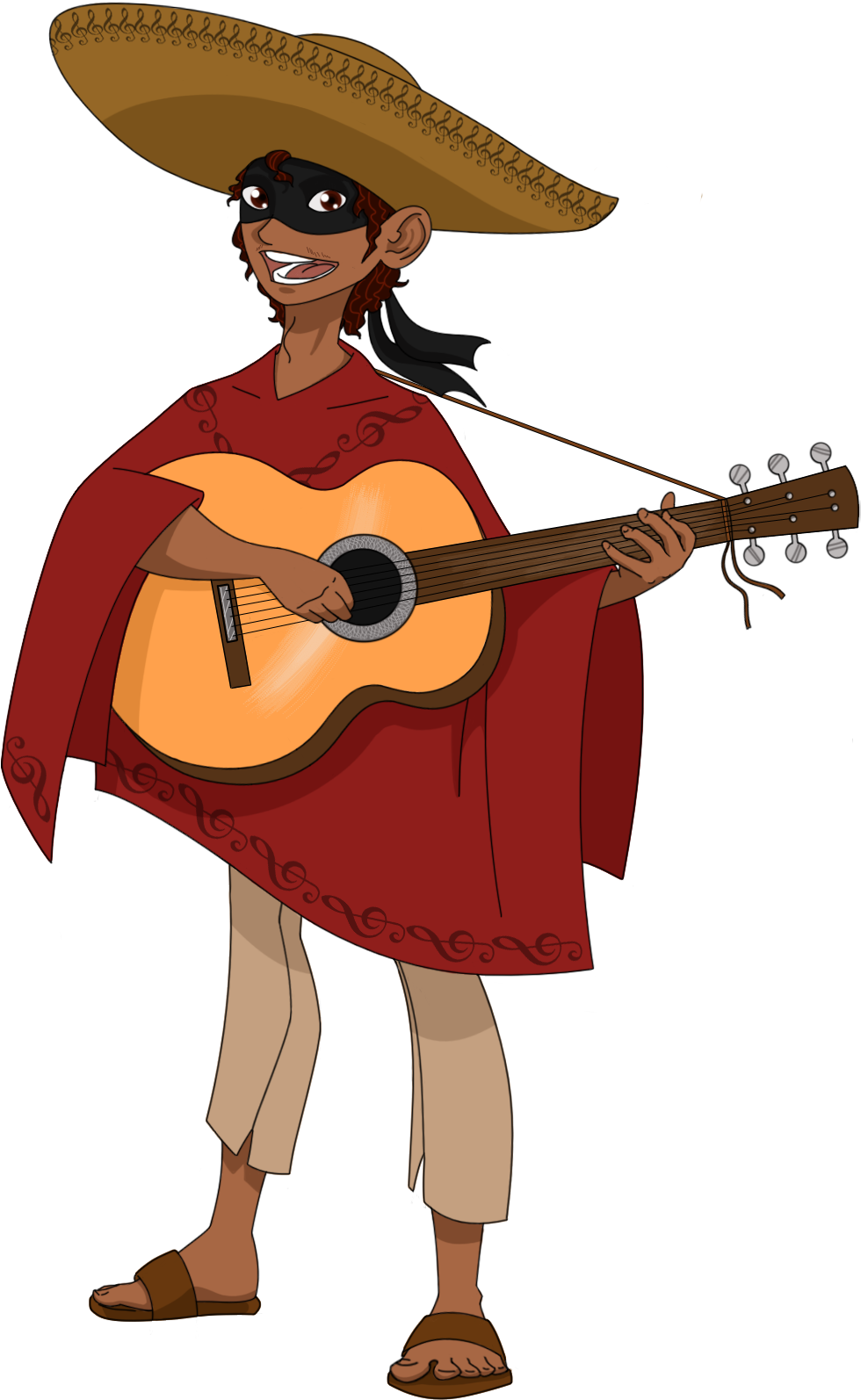 Animated Mariachi Guitar Player PNG Image