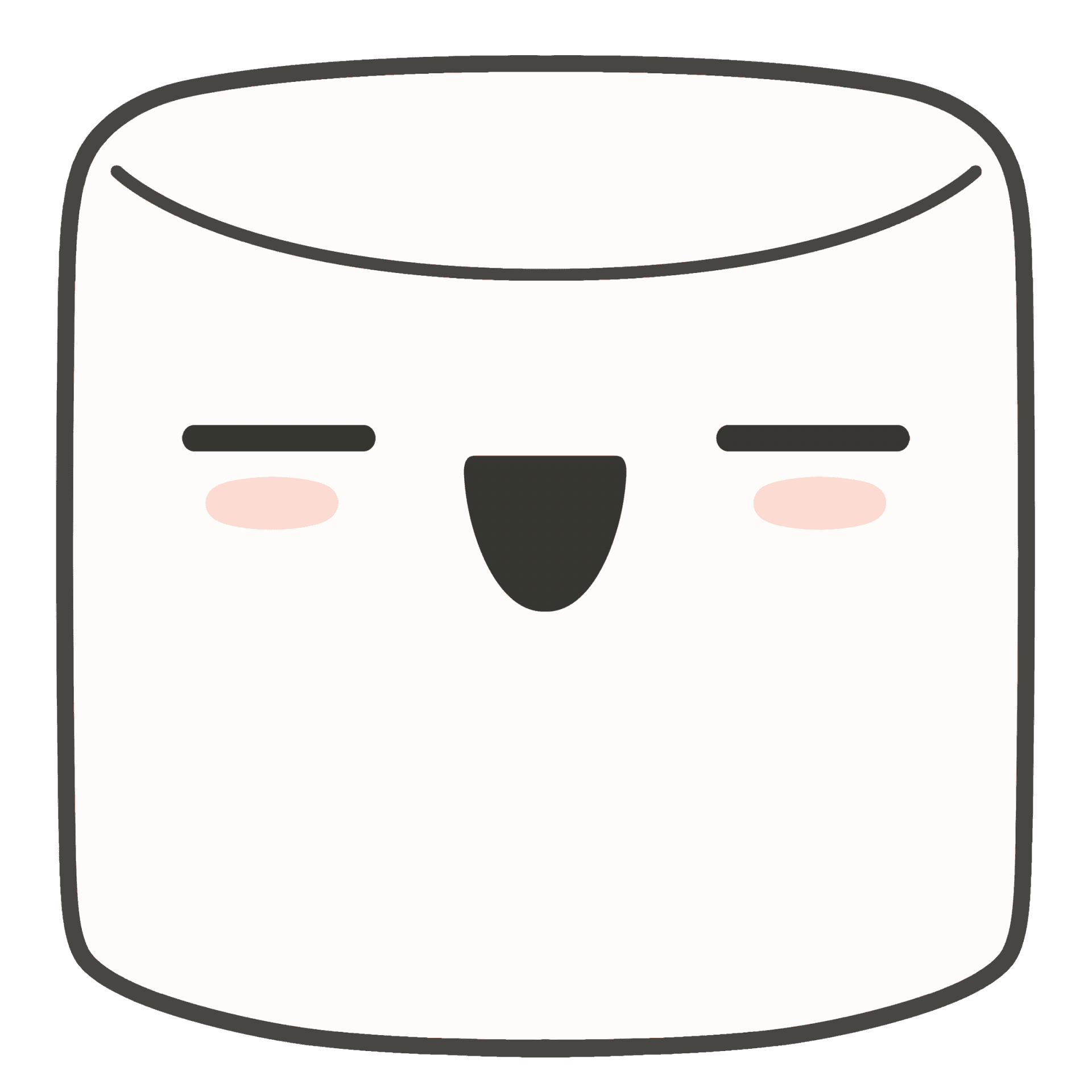 Animated Marshmallow Face Graphic PNG Image