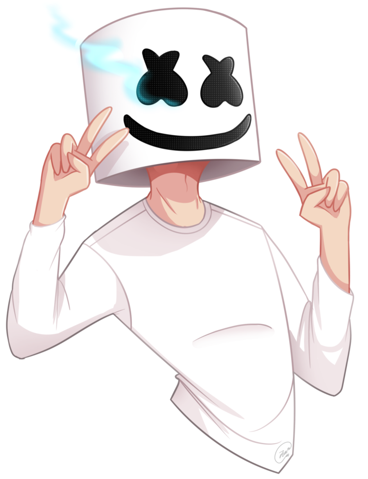 Animated Marshmello Peace Sign PNG Image