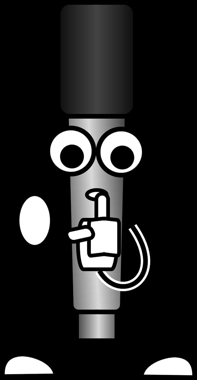 Animated Microphone Character PNG Image