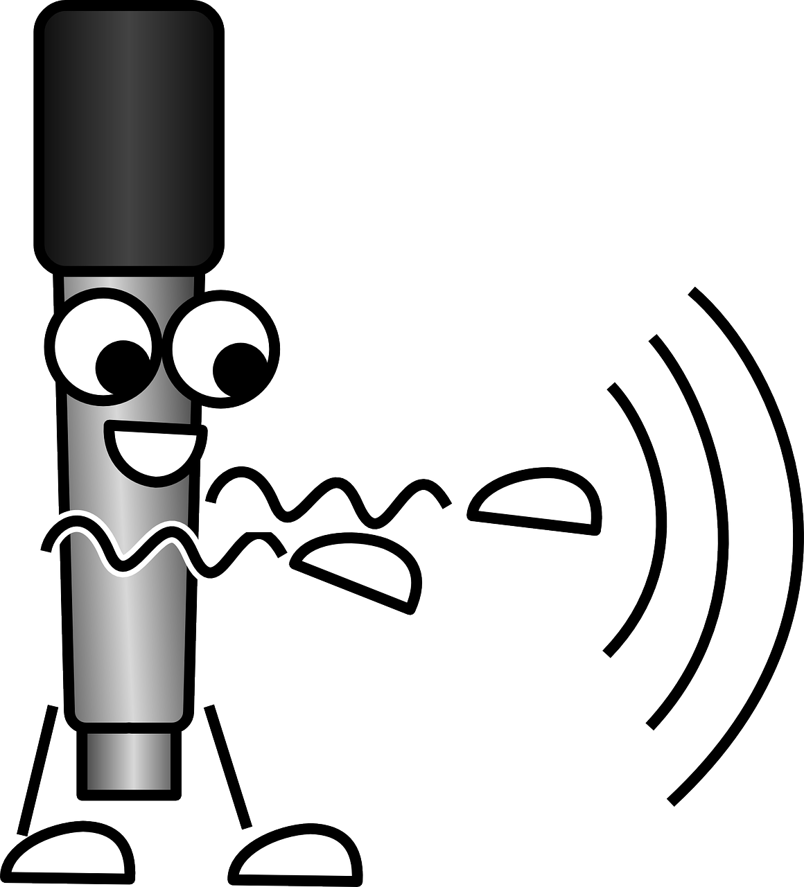 Animated Microphone Character PNG Image