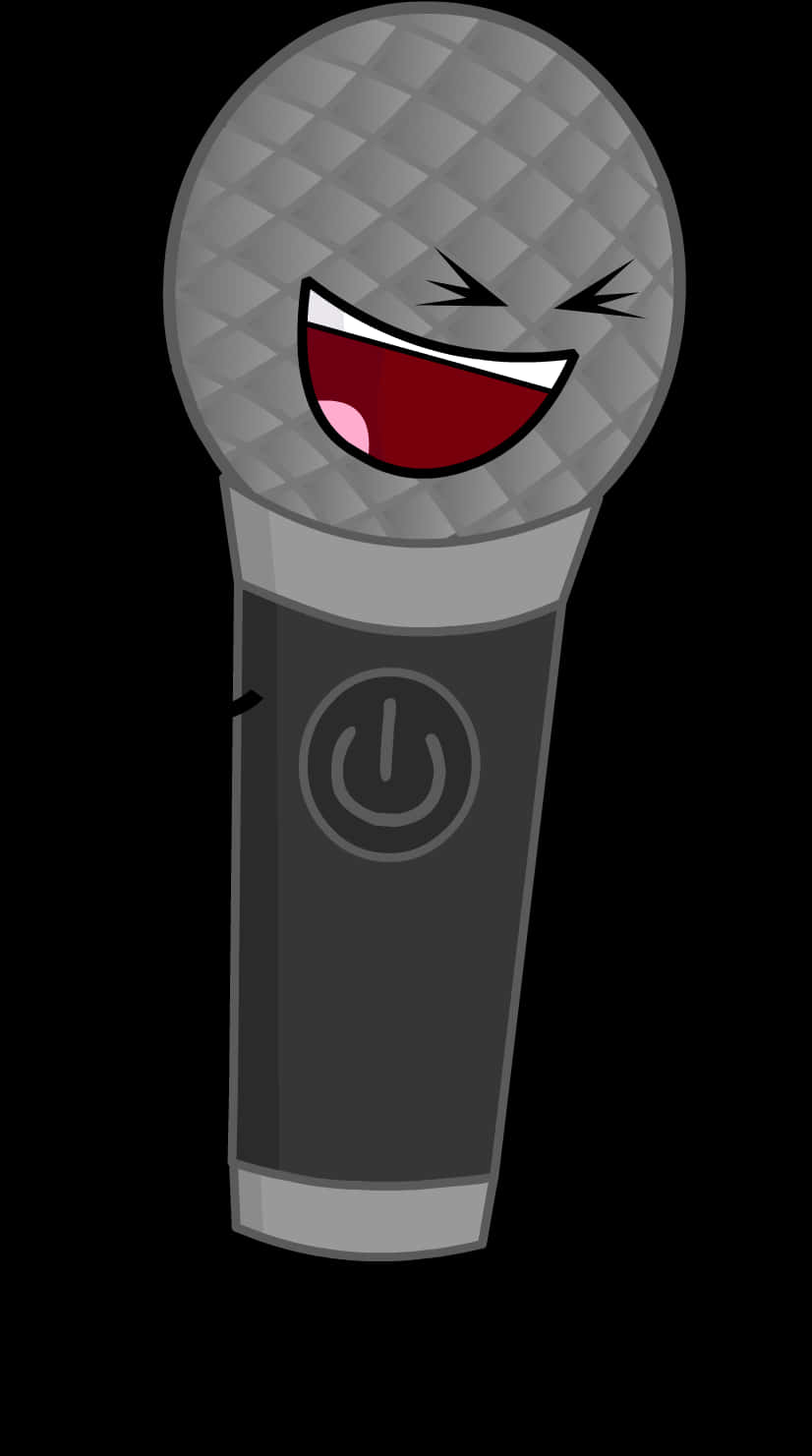 Animated Microphone Character Smiling PNG Image