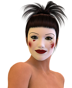 Animated Mime Artist Portrait PNG Image